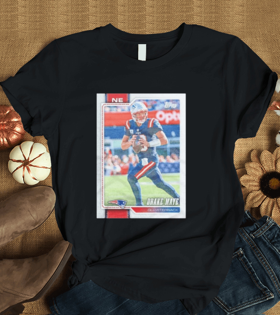 New England Patriots Drake Maye 2026 Topps Quarterback Football Card T-Shirt