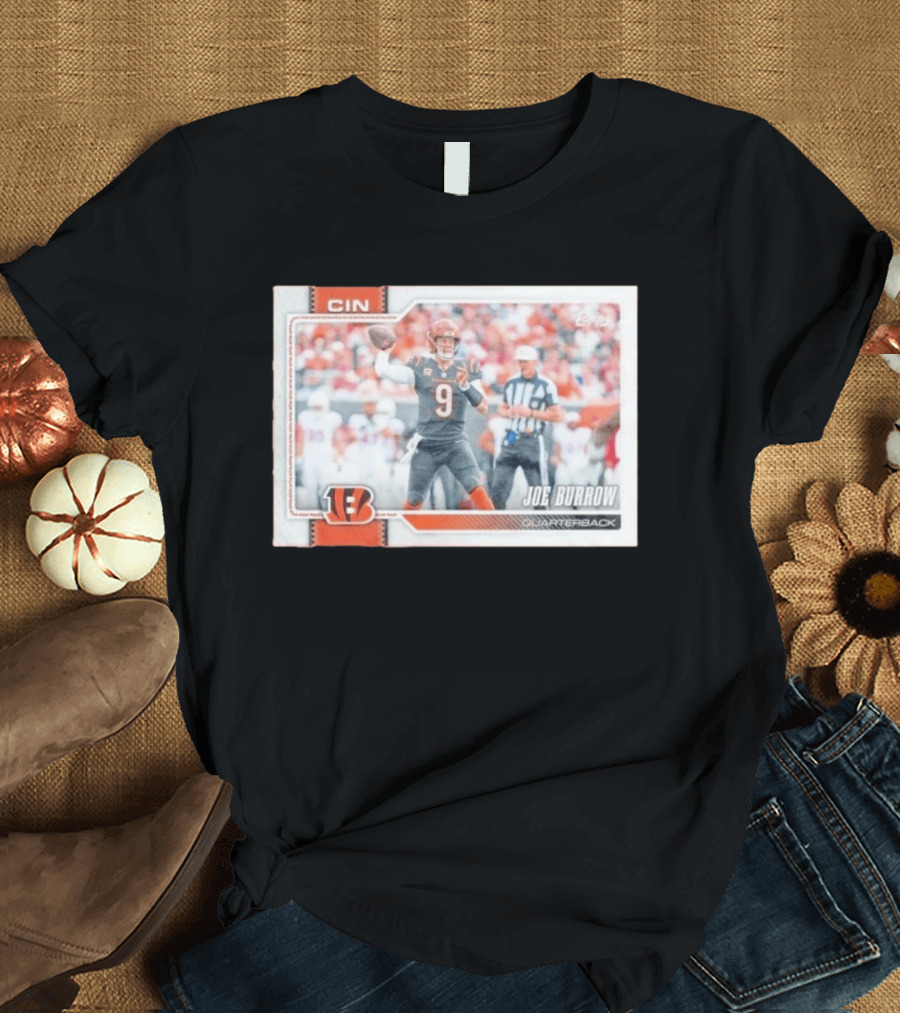 Joe Burrow Cincinnati Bengals Quarterback No 9 Football Card 2026 T-Shirt