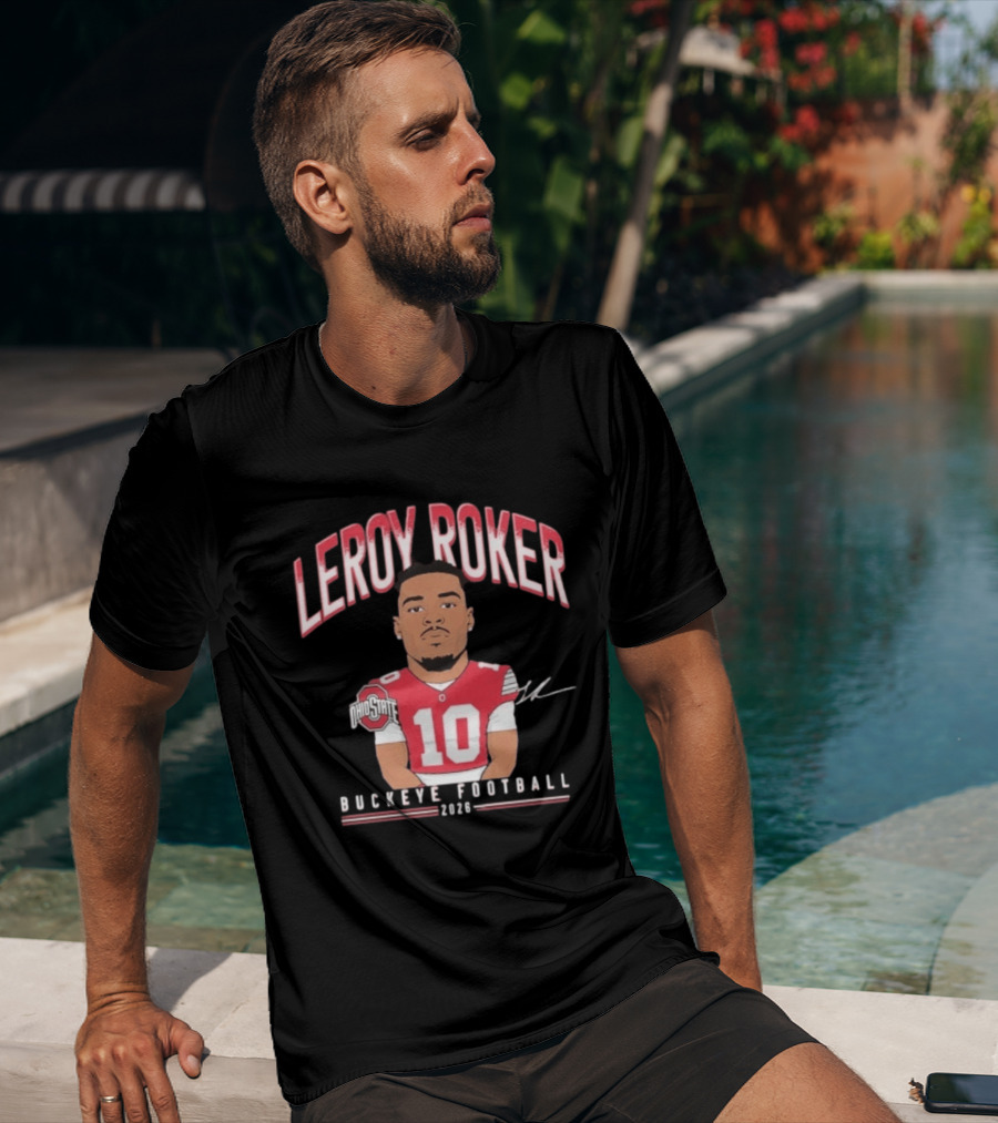 Leroy Roker Ohio State Buckeye Football 2026 Caricature T-Shirt