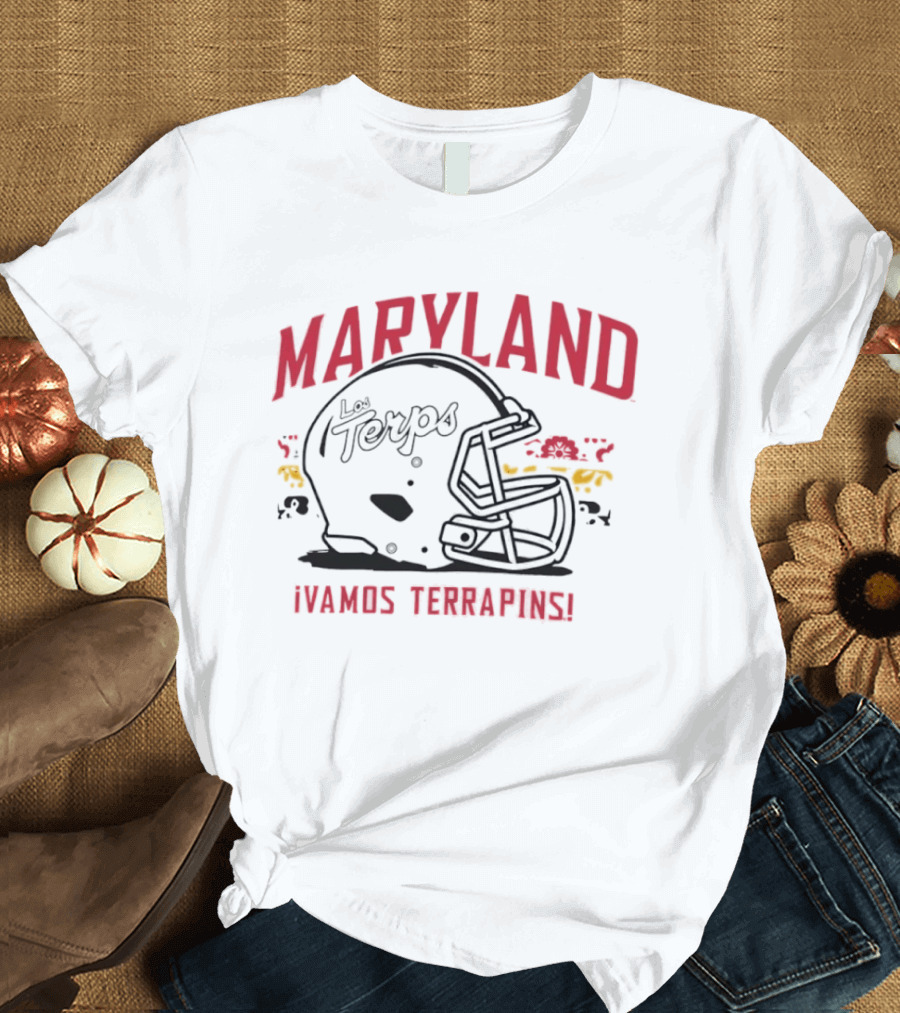 Maryland Terrapins Los Terps Ivamos Terrapins Helmet T-Shirt