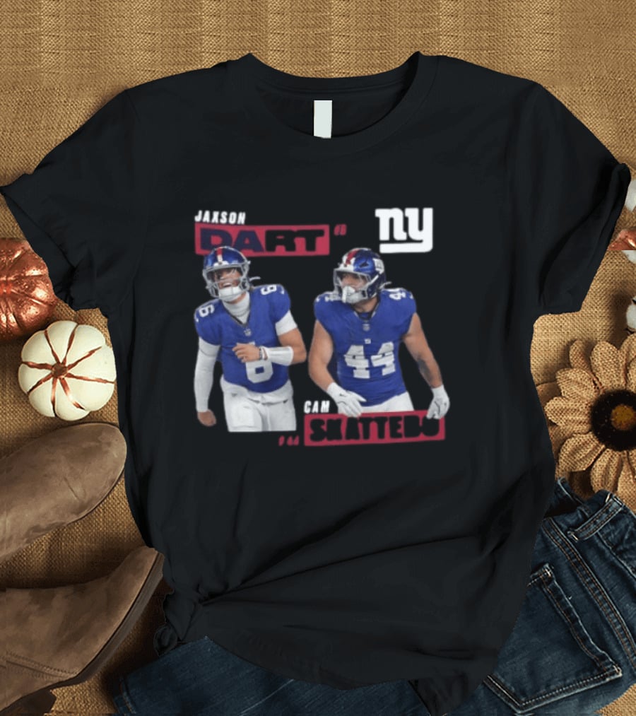 NY Giants Jaxson Dart Cam Skattebo Football Players T-Shirt
