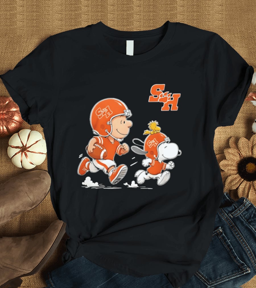 Charlie Brown And Snoopy Sam Houston Bearkats Football 2026 T-Shirt