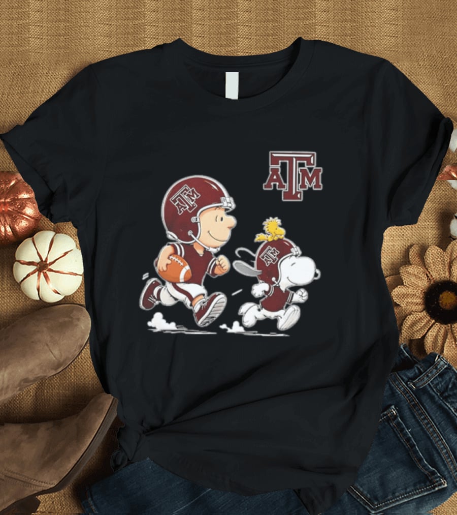 Charlie Brown Snoopy Woodstock Texas A&M Aggies Football 2026 T-Shirt