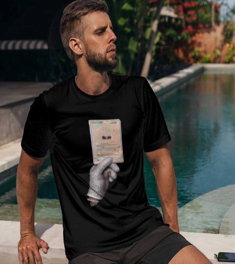 Drake GX 2026 Habibti 100 Rhinestone Glove Holding Trading Card T-Shirt