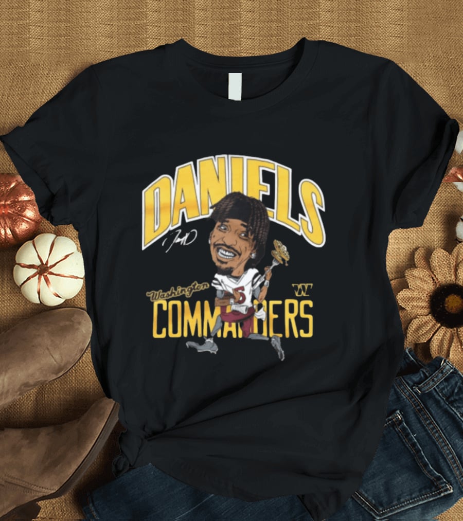 Daniels 7 Washington Commanders Caricature Player Holding Waffle Fork T-Shirt