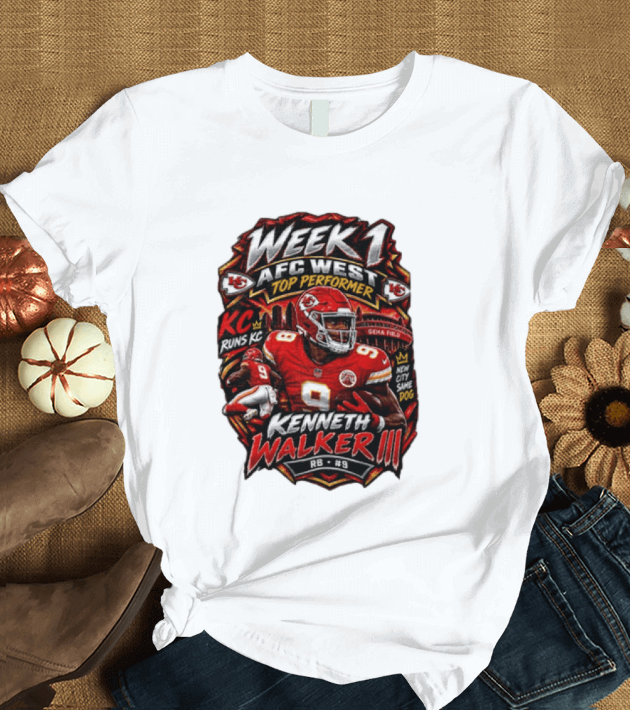 Kenneth Walker Kansas City Chiefs Week 1 NFC West Top Performer T-Shirt