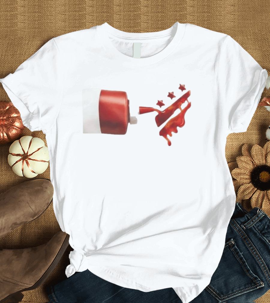 Ketchup Bottle With Three Star Splat Rating T-Shirt