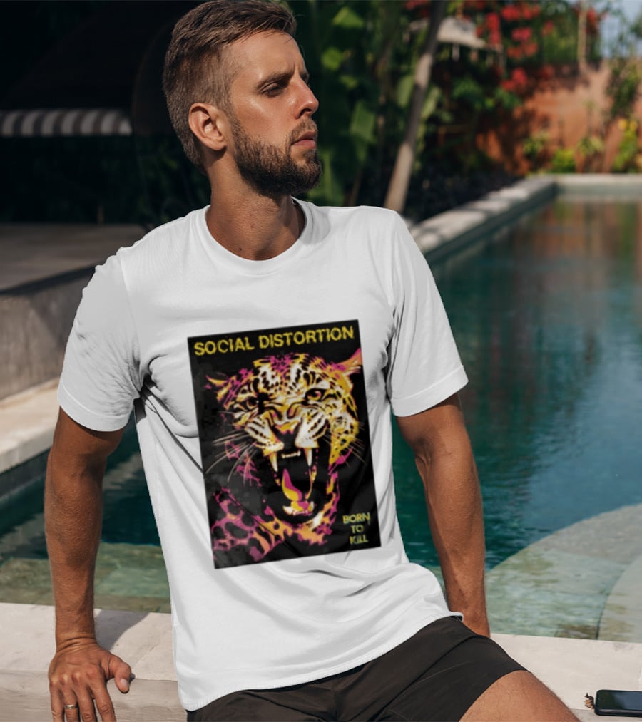 Social Distortion Snarling Leopard Born To Kill T-Shirt