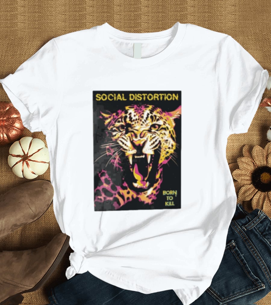 Social Distortion Snarling Leopard Born To Kill T-Shirt