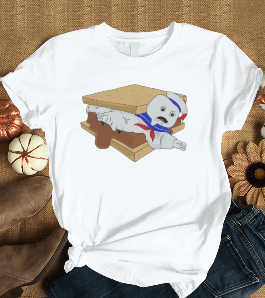 Stay Puft Marshmallow Man S'more Sandwich Ghostbusters Icon Character Fun T-Shirt