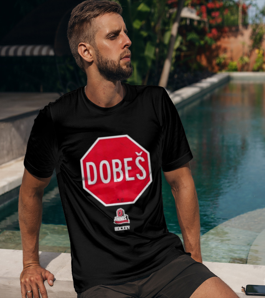 Ohio State Buckeyes Jakub Dobes Stop Sign T-Shirt