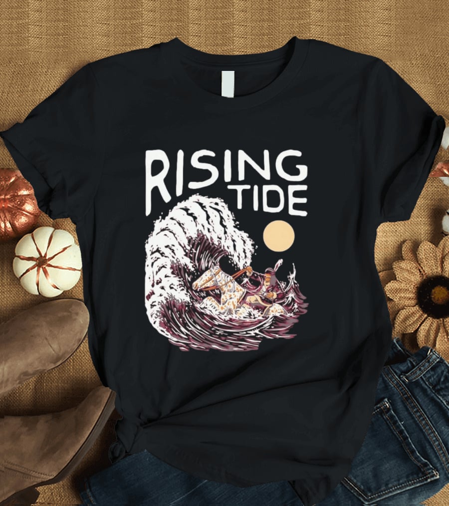 Rising Tide Surfing Horse Wave Native American Old Row T-Shirt