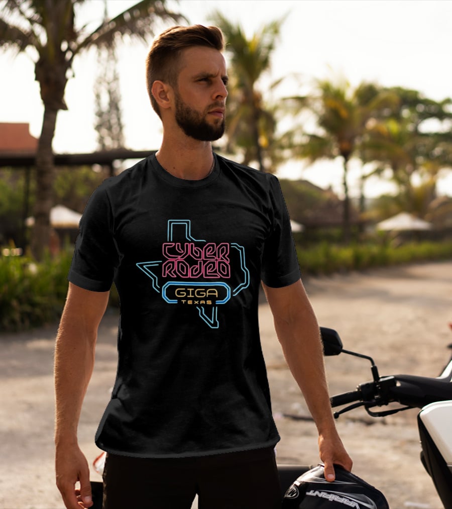 Cyber Rodeo Giga Texas Neon Tesla Elon Musk T-Shirt