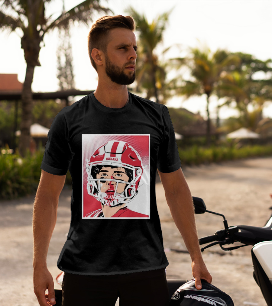 Josh Hoover Indiana Football Bloody Face Helmet T-Shirt