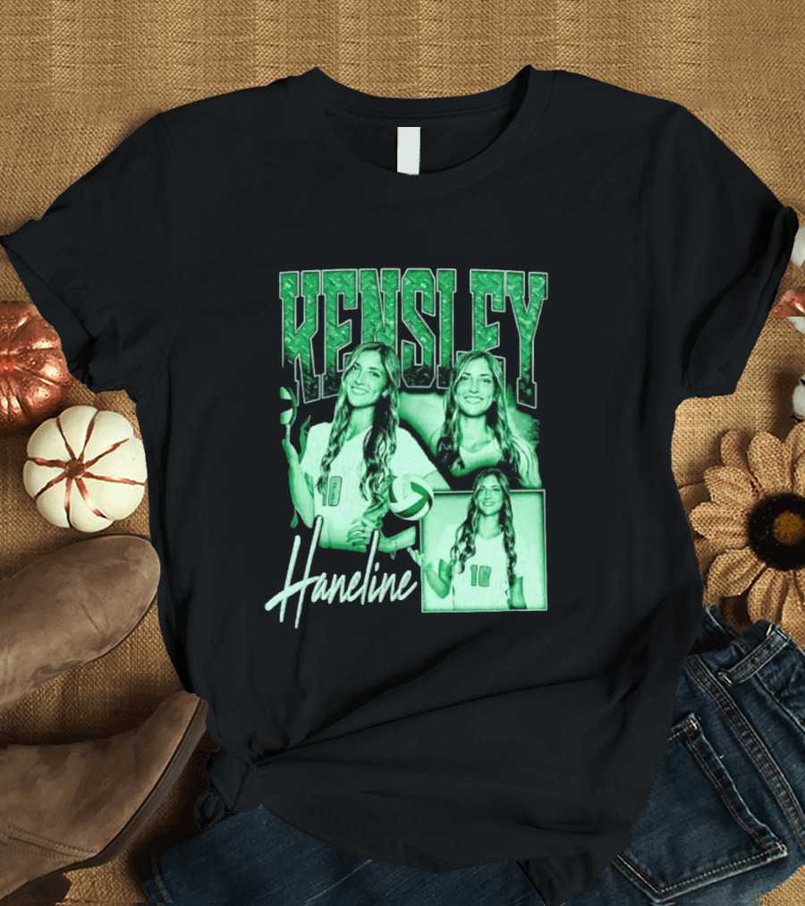 Kensley Haneline 18 Volleyball Player Green Collage T-Shirt