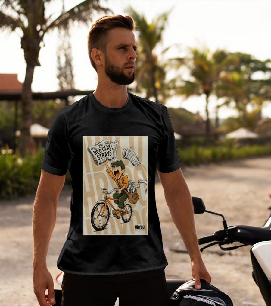 Red Clay Strays Sep 20 2026 San Antonio Frost Bank Center HBYCO Newsboy Bicycle T-Shirt