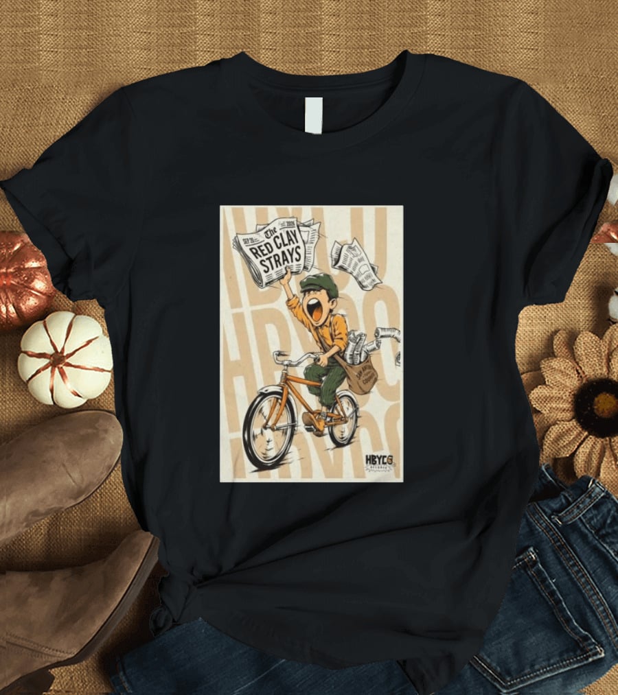 Red Clay Strays Sep 20 2026 San Antonio Frost Bank Center HBYCO Newsboy Bicycle T-Shirt