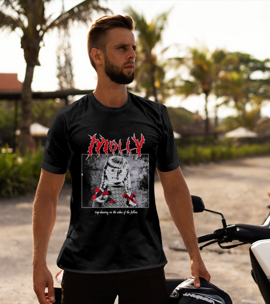 Molly Tap Dancing On The Ashes Of The Fallen Horror Doll Drawing T-Shirt