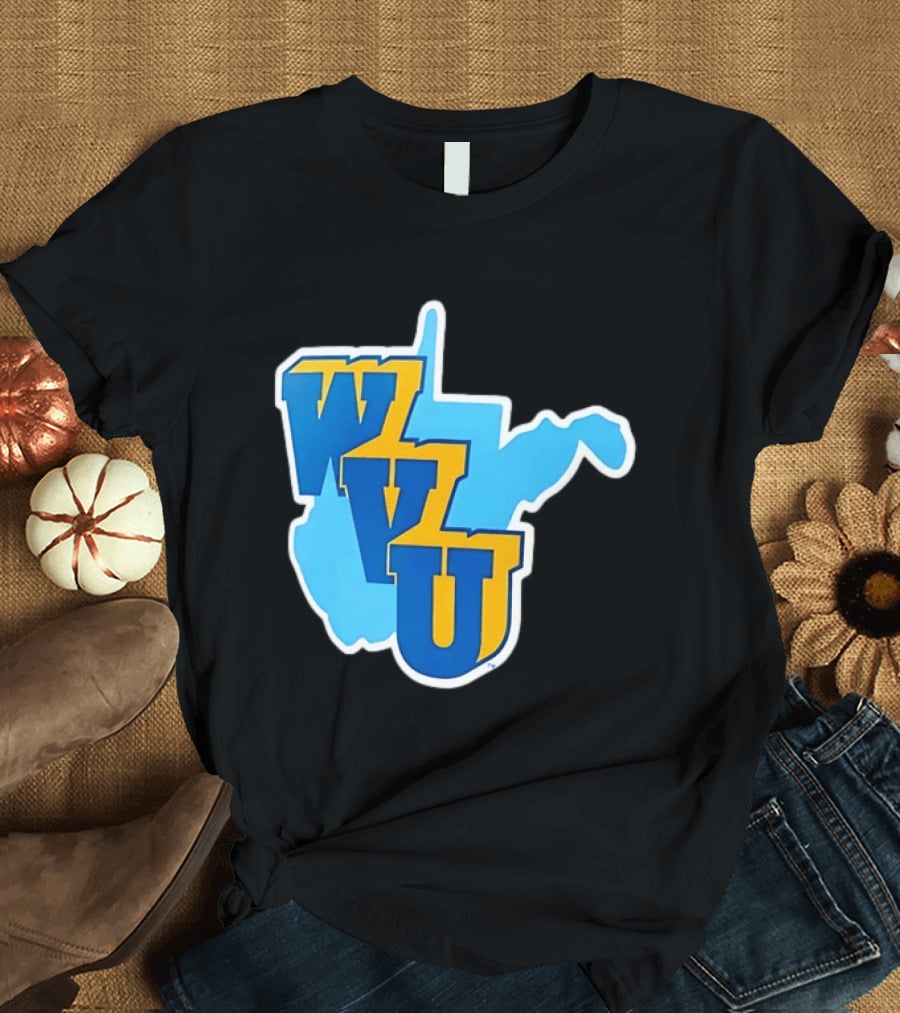 West Virginia Mountaineers WVU State Map T-Shirt