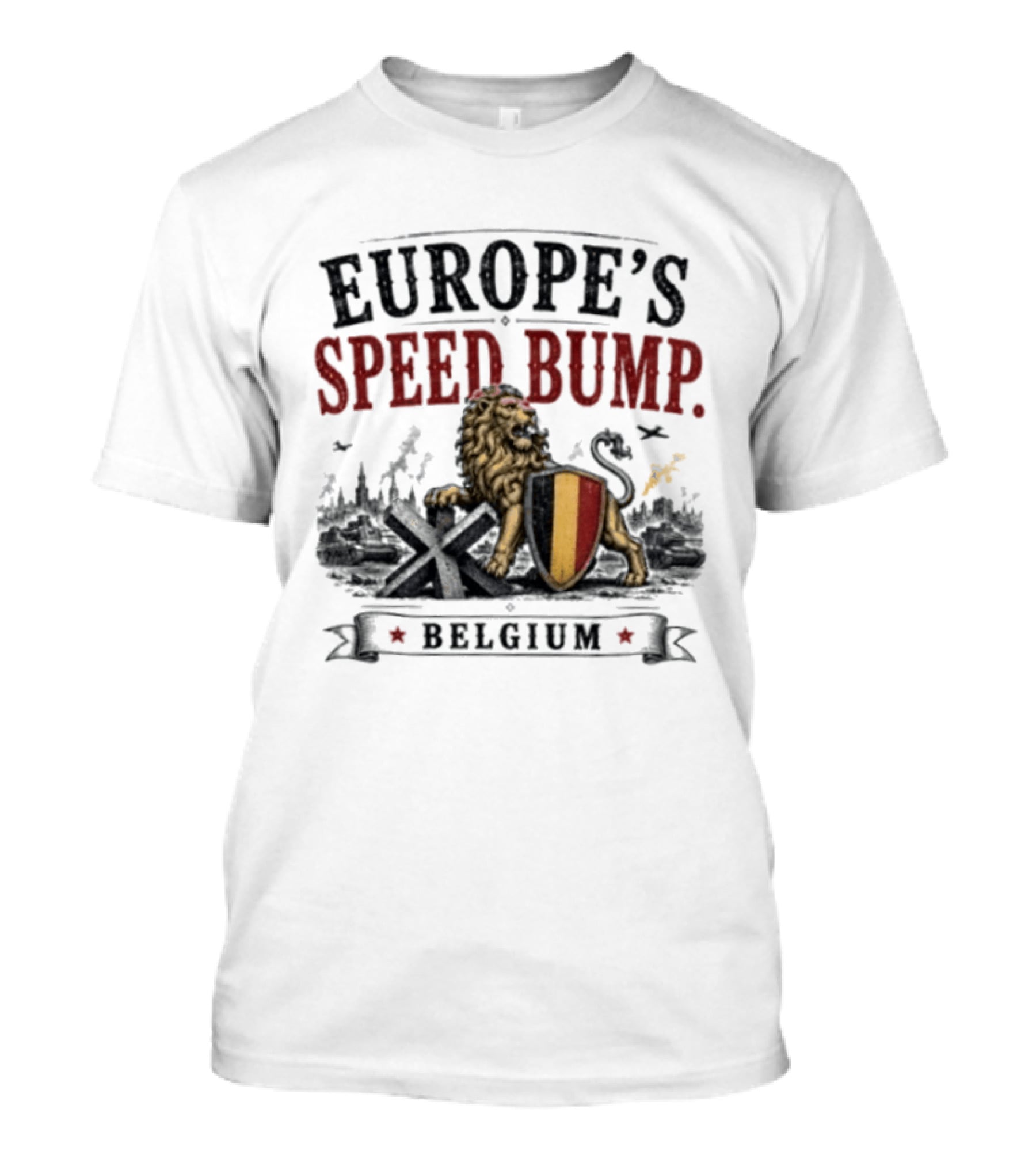 Belgium Europe's Speed Bump Lion Crest T-Shirt