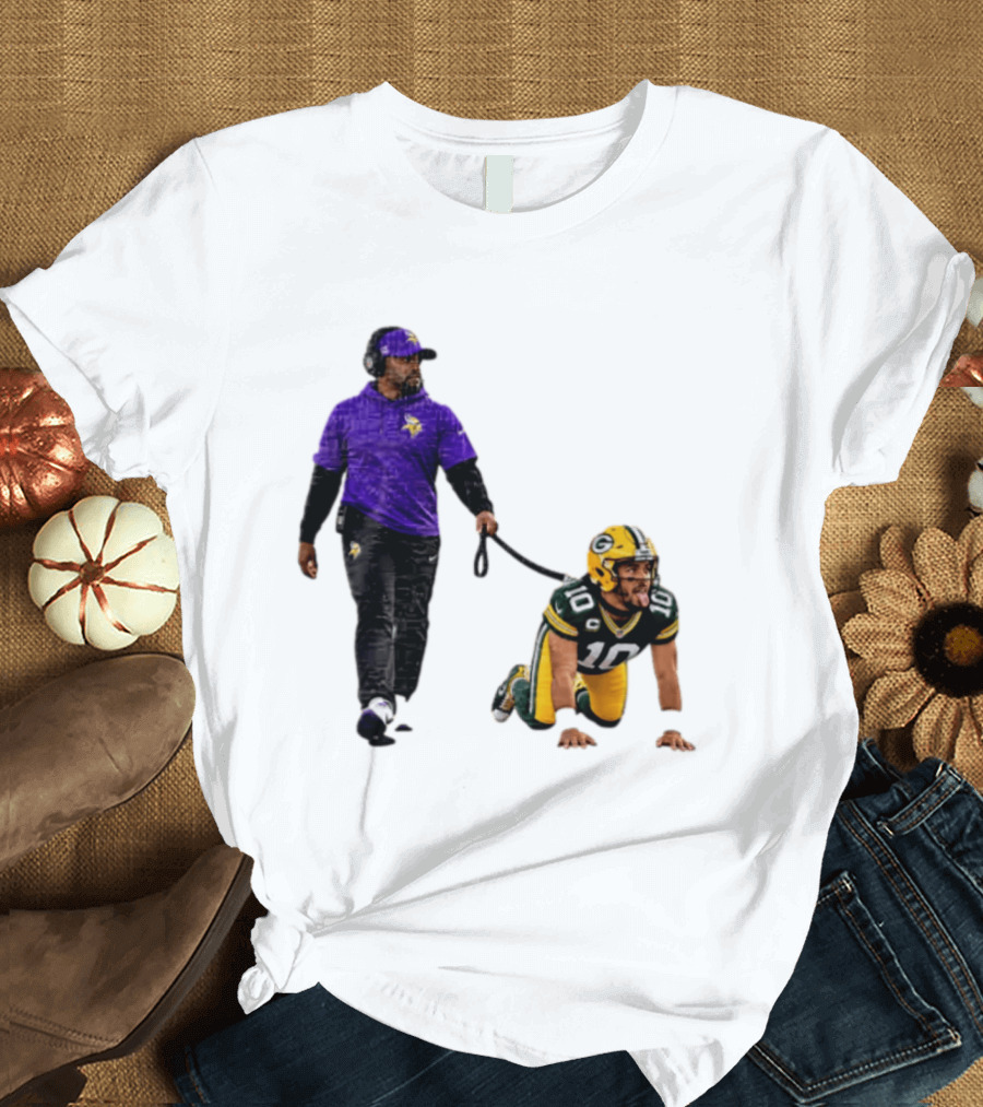 Brian Flores Minnesota Vikings Dominating Jordan Love Green Bay Packers NFL Meme T-Shirt