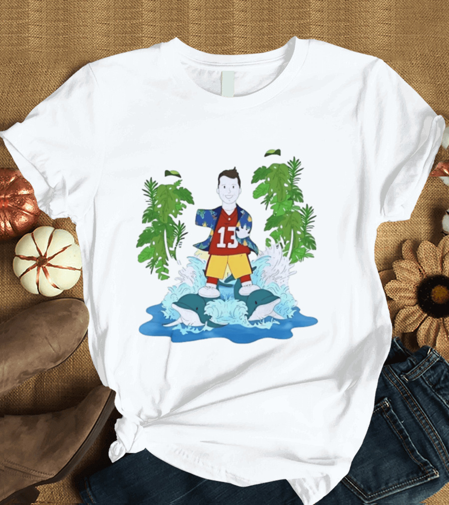 Brock Purdy 49ers Number 13 Tropical Dolphins Football Adventure T-Shirt