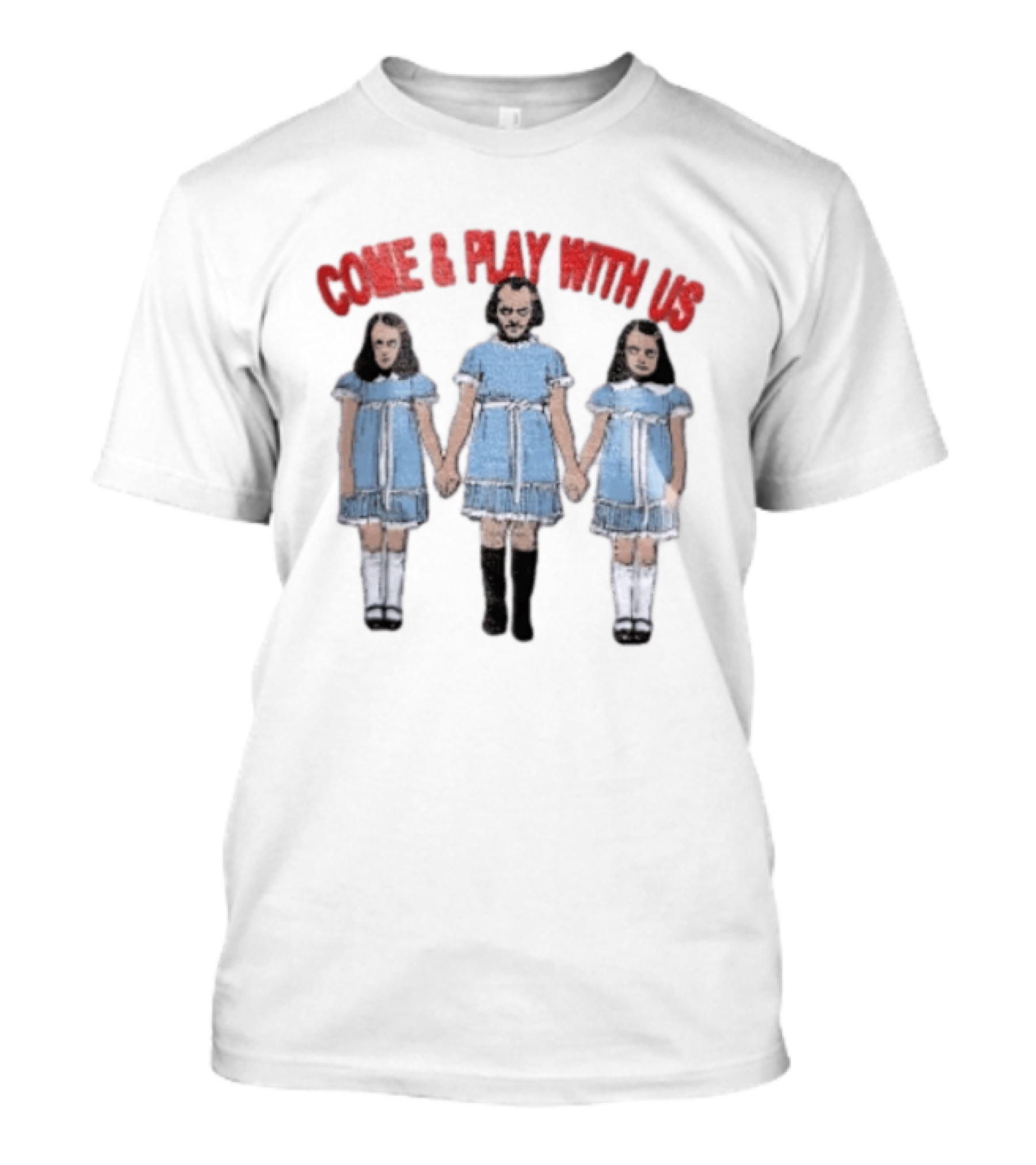 Come And Play With Us Creepy Twins Blue Dresses T-Shirt