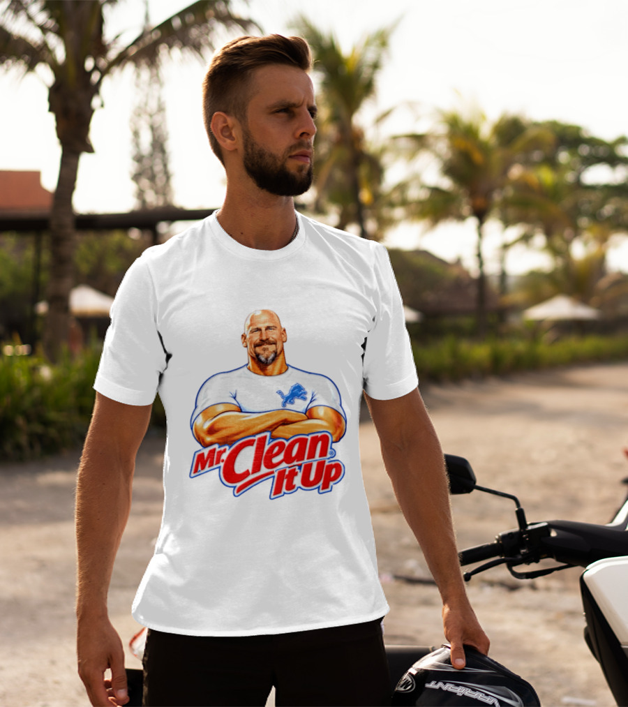Dan Campbell Mr Clean It Up Detroit Lions Exclusively T-Shirt