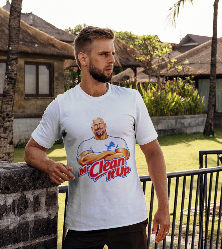 Dan Campbell Mr Clean It Up Detroit Lions Exclusively T-Shirt
