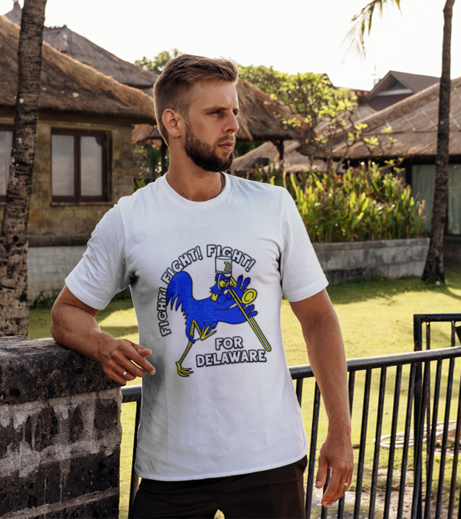 Delaware Blue Hens Fight Fight Fight For Delaware Chicken Trombone T-Shirt