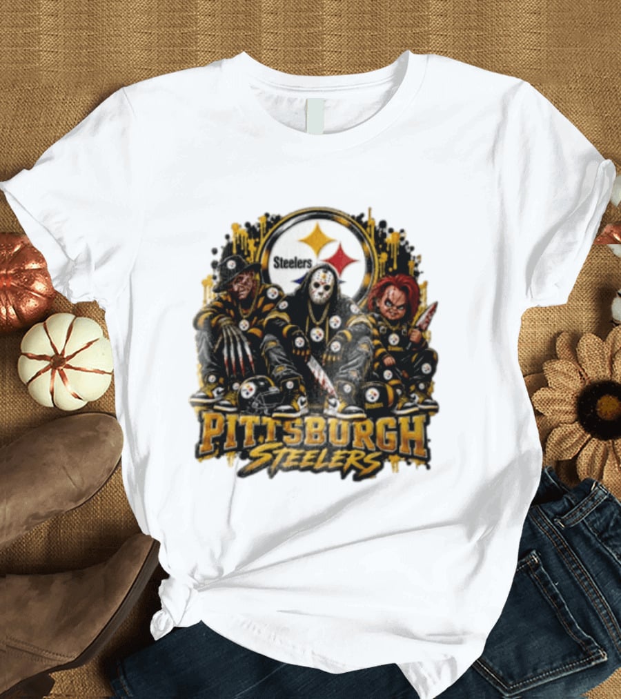 Freddy Krueger Jason Voorhees Chucky Steelers Halloween Pittsburgh T-Shirt