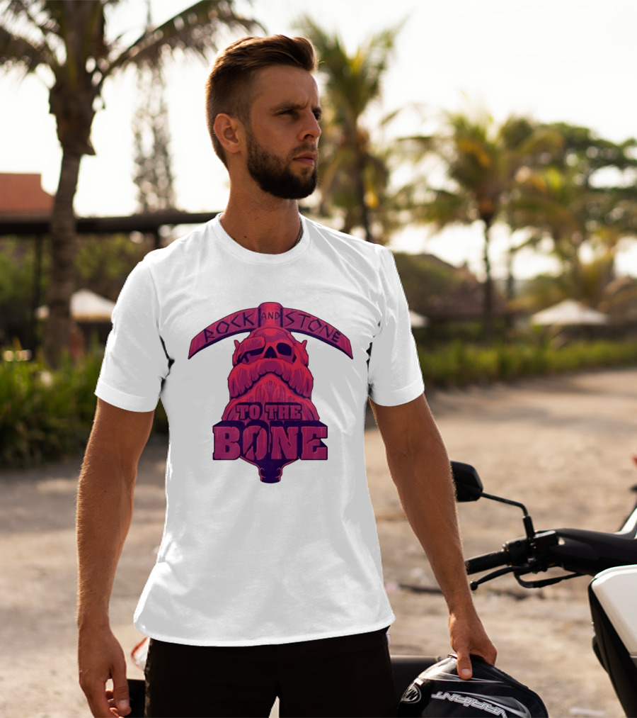 Rock And Stone To The Bone Dwarf Skull Gaming Deep Rock Galactic T-Shirt