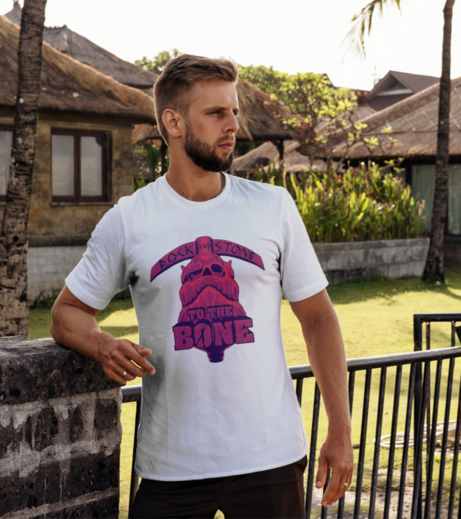Rock And Stone To The Bone Dwarf Skull Gaming Deep Rock Galactic T-Shirt