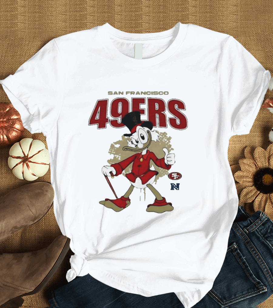 San Francisco 49ers Scrooge McDuck Crossover NFL Collaboration T-Shirt