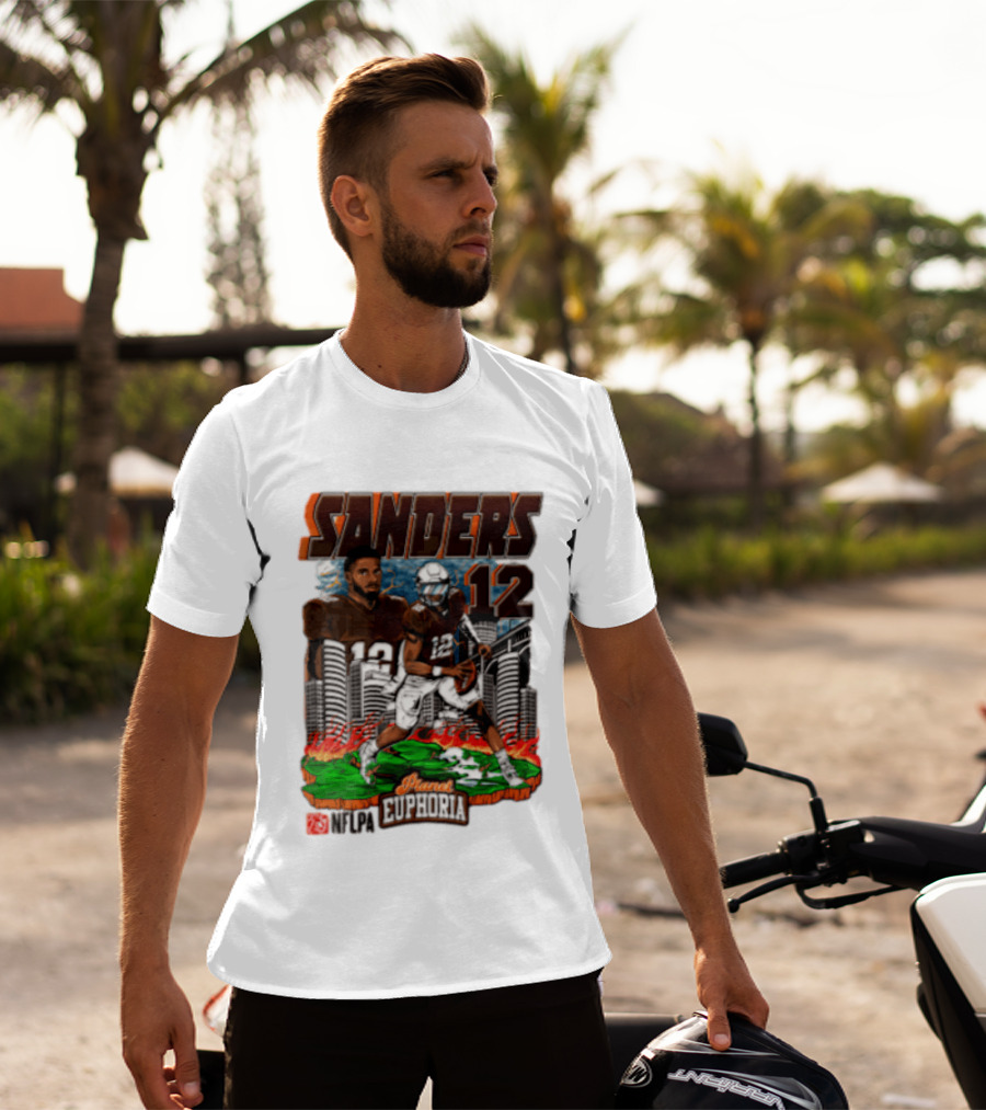 Sanders 12 Football Legend Euphoria NFCA Brand T-Shirt