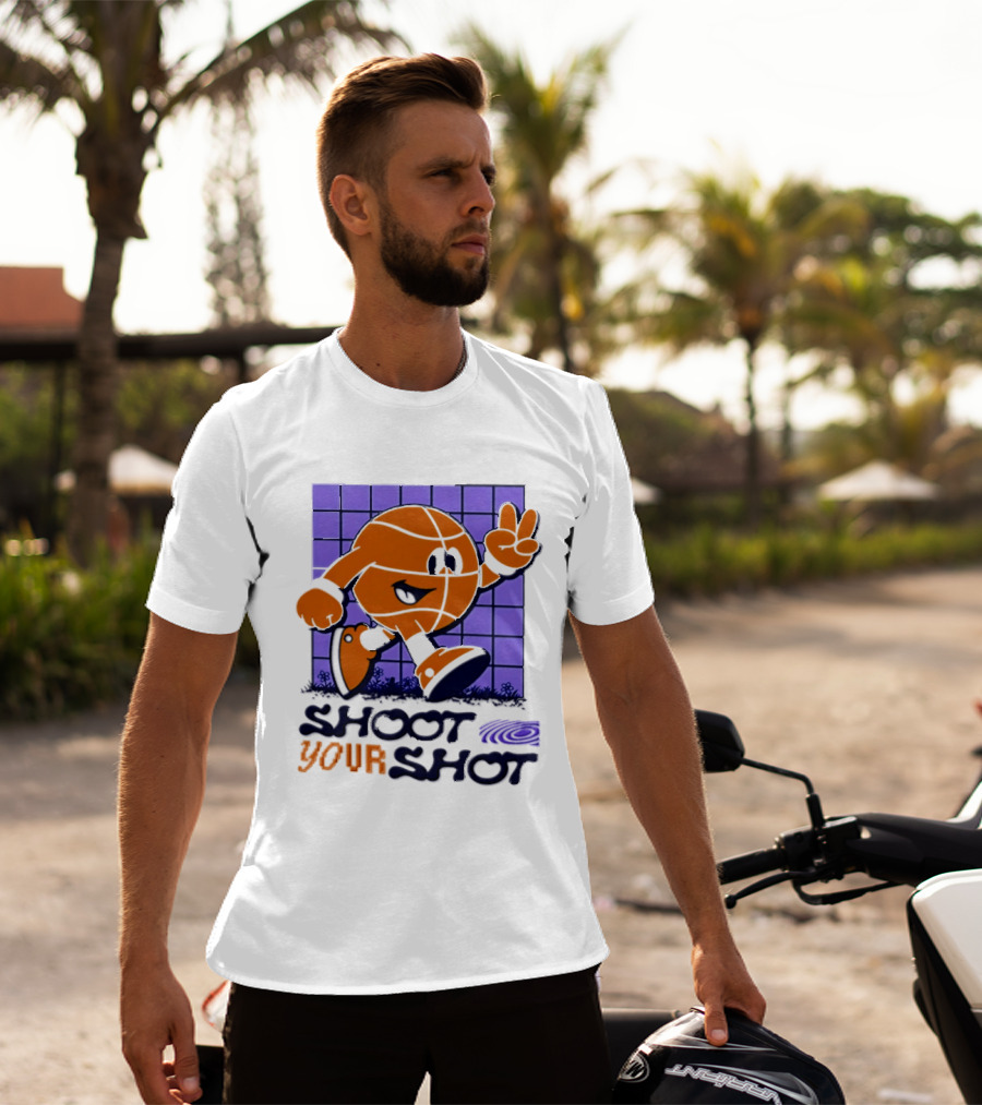 Shoot Your Shot Retro Basketball Character Peace Sign T-Shirt
