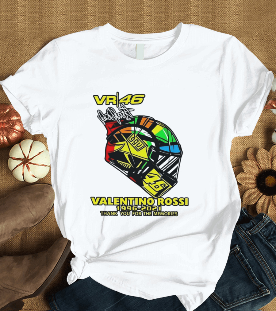 Valentino Rossi VR46 1996 2021 Thank You For The Memories Helmet T-Shirt