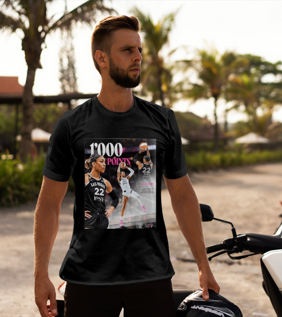 A'ja Wilson Las Vegas Aces 1000 Points Only Player In WNBA History Multiple 1000 Point Seasons T-Shirt