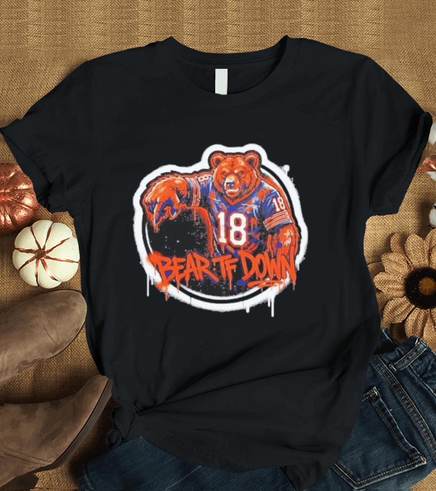 Caleb Williams 18 Chicago Bears Bear TF Down T-Shirt