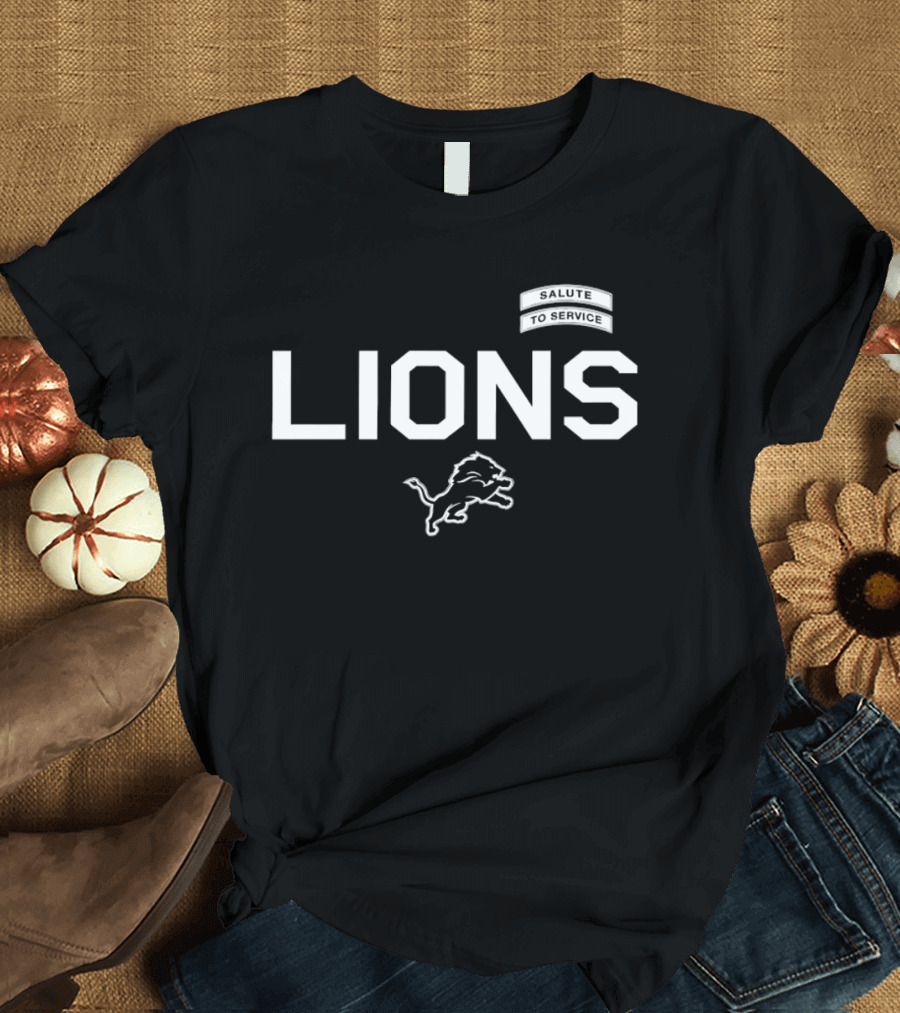 Detroit Lions Salute To Service Football Honor Courage Commitment T-Shirt
