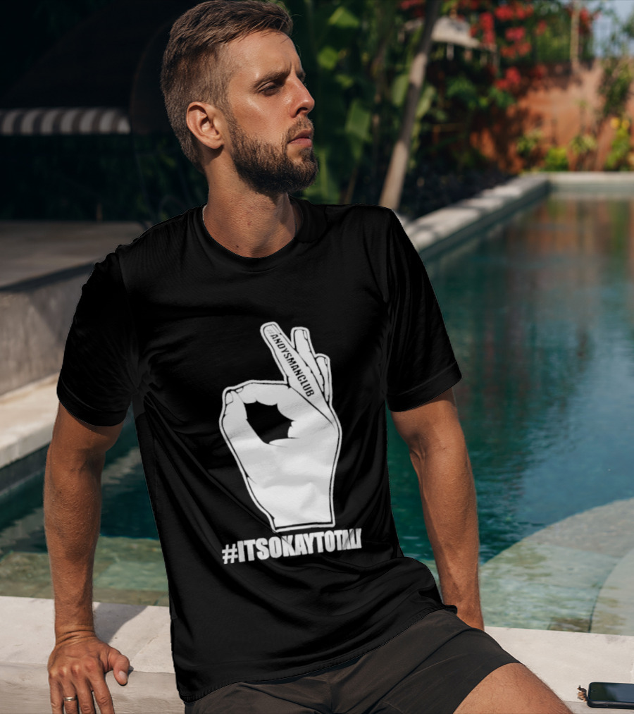 Andysmanclub Itsokaytotalk It's Okay To Talk Hand Gesture T-Shirt