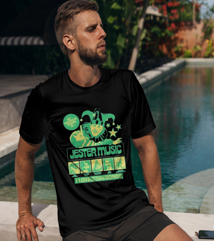 Jester Music My Favorite Genre Is The Garden Jethro Tull Return To Forever The Dead I Love Silly Songs T-Shirt