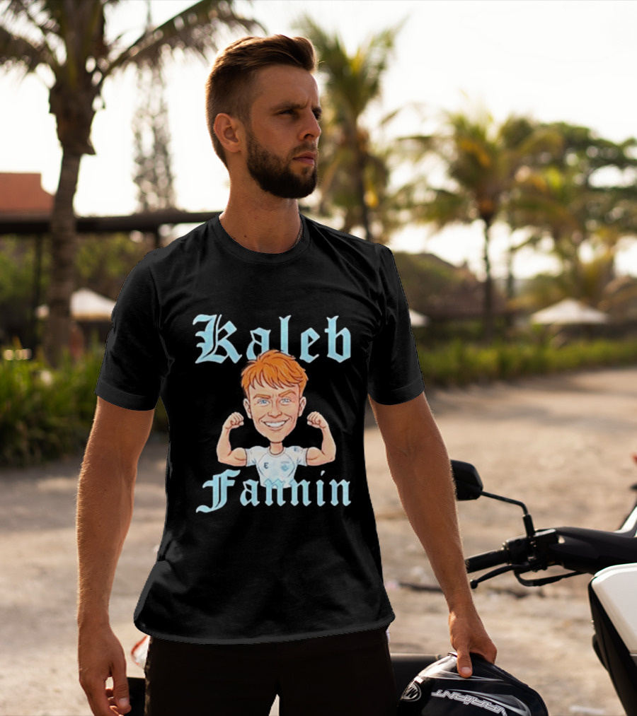 Kaleb Fannin Cartoon Character Flexing Muscles T-Shirt