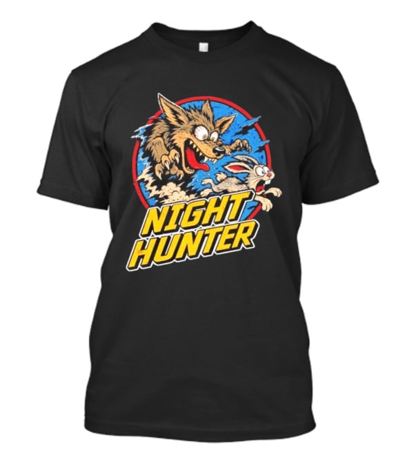 Night Hunter Coyote And Rabbit Chase Epic Predator Prey Adventure T-Shirt