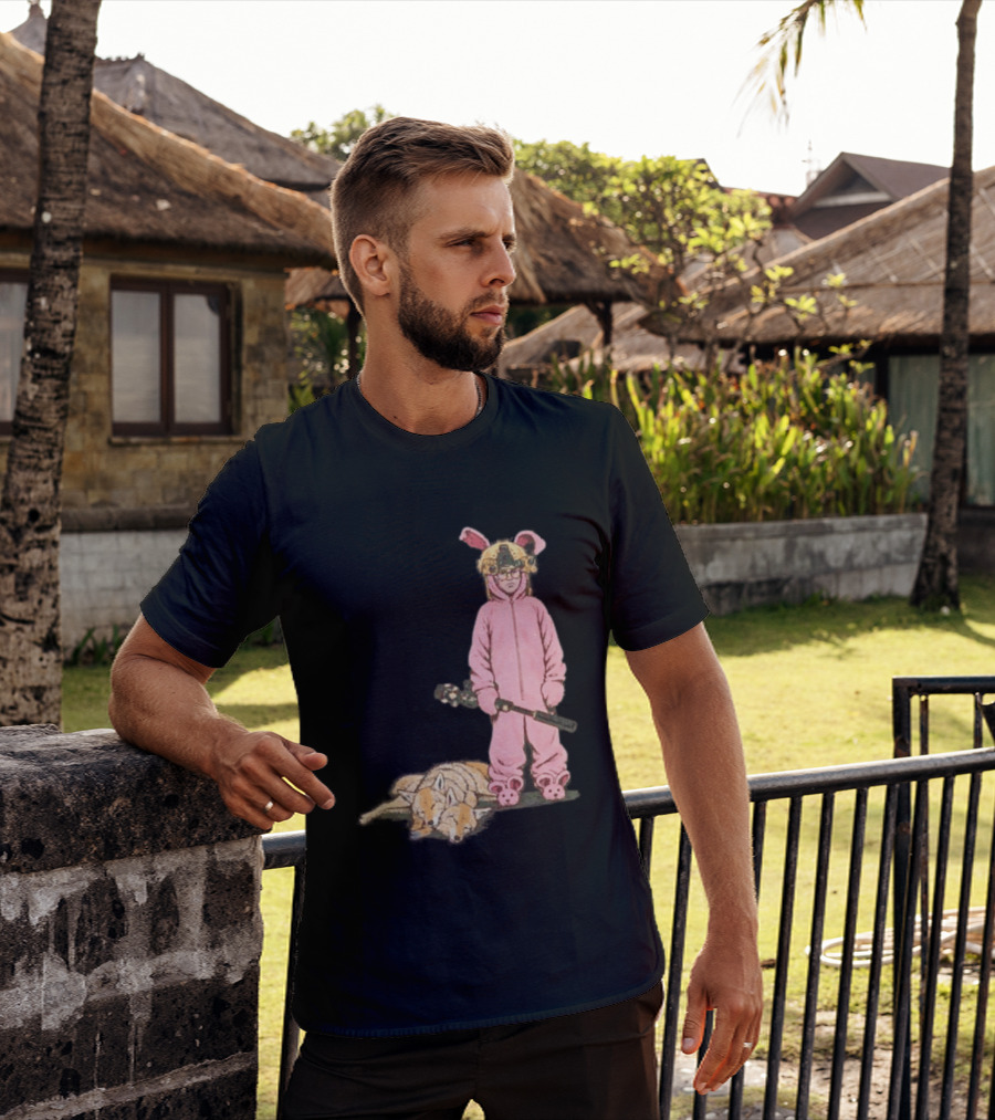 Pink Nightmare Bunny Suit Coyote Hunting Sniper T-Shirt