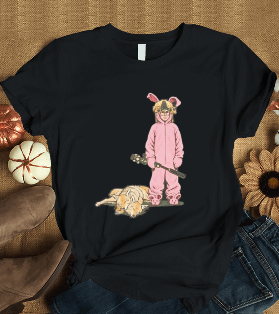 Pink Nightmare Bunny Suit Coyote Hunting Sniper T-Shirt