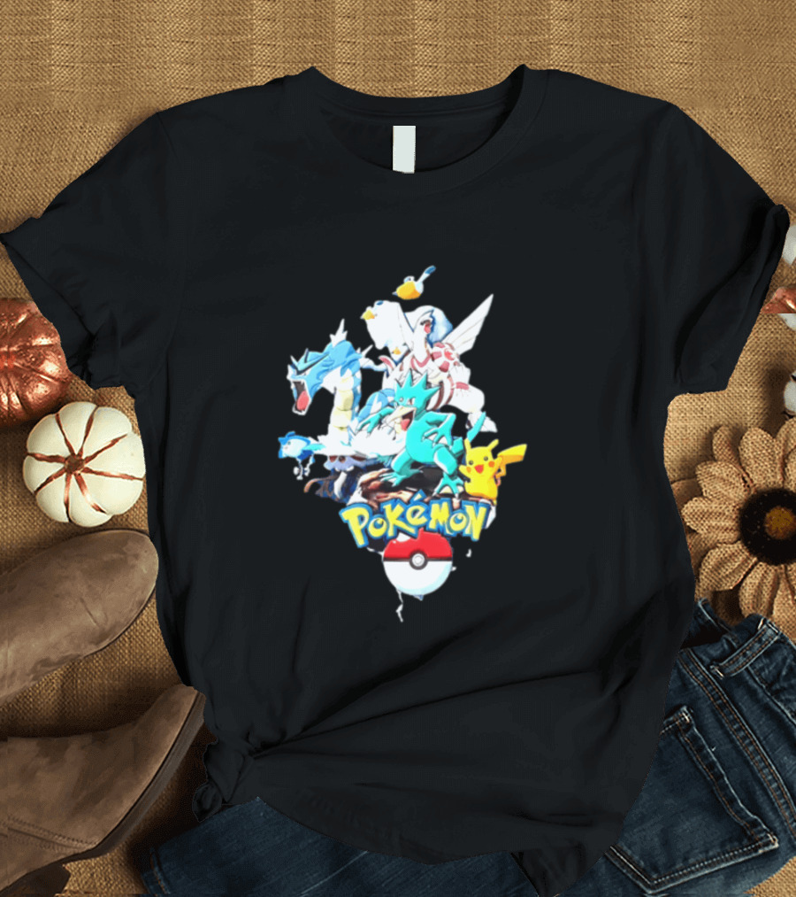 Pokemon Pikachu Gyarados Ralts Golduck Pelipper Dialga Poke Ball T-Shirt