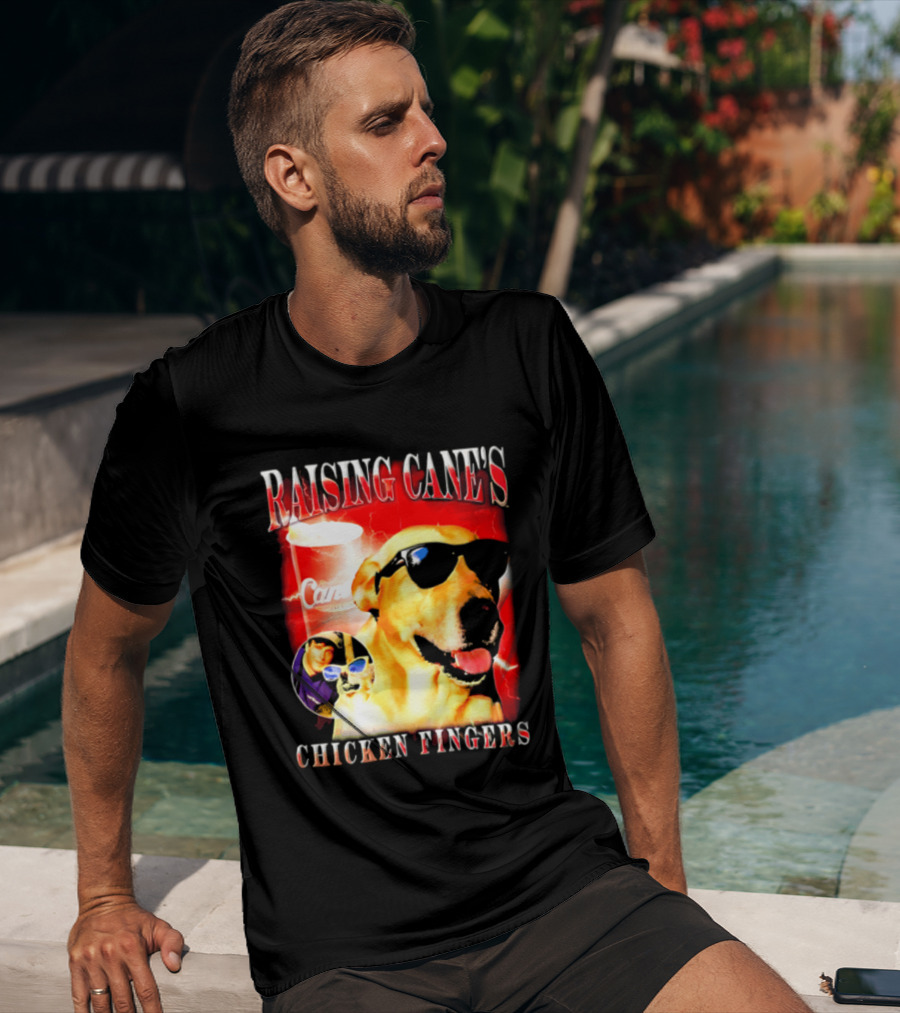 Raising Cane's Labrador Sunglasses Cup Chicken Fingers T-Shirt