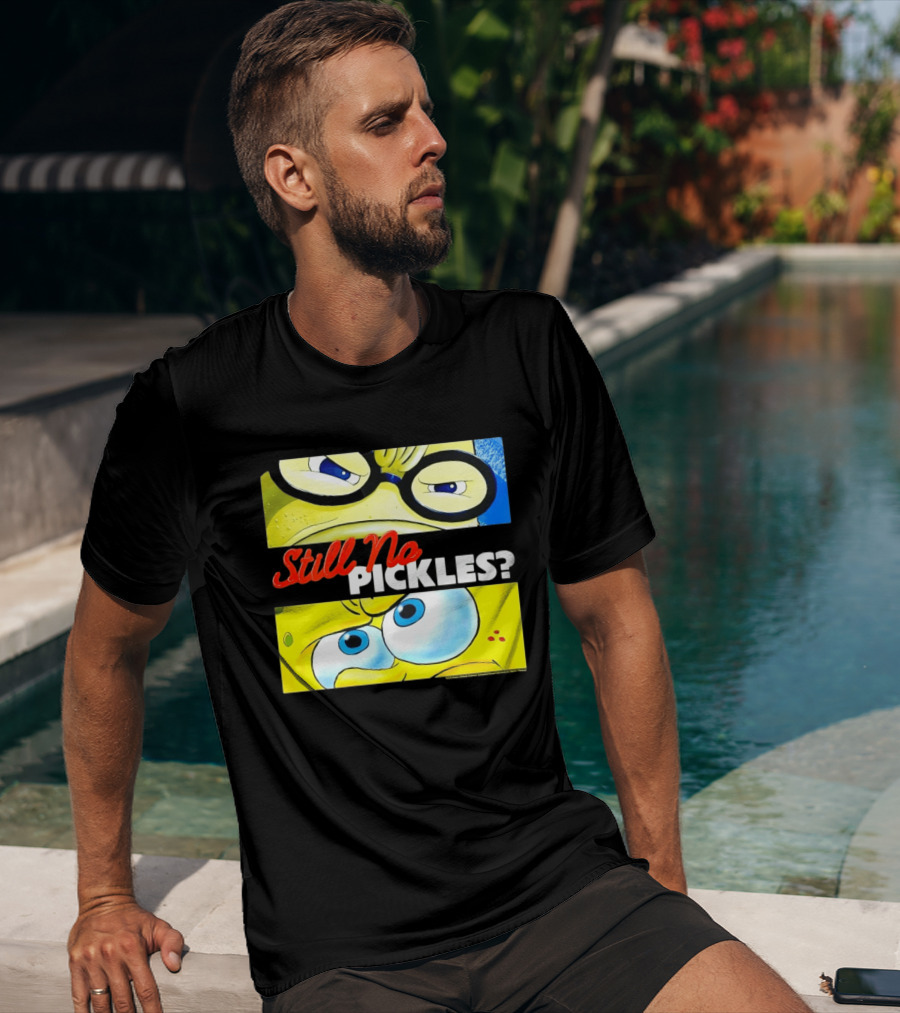 SpongeBob SquarePants Still No Pickles Nickelodeon Eyes Close Up T-Shirt