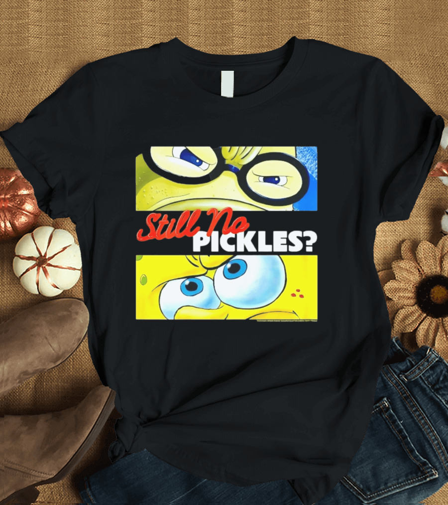 SpongeBob SquarePants Still No Pickles Nickelodeon Eyes Close Up T-Shirt